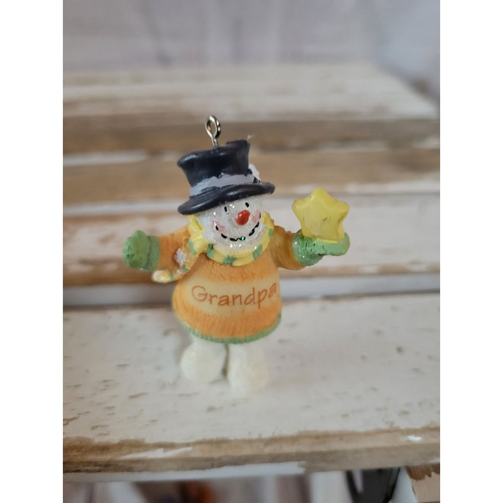 Grandpa snowman star ornament Xmas holiday tree